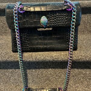 Kurt Geiger Black Croc Embossed Women's Bag